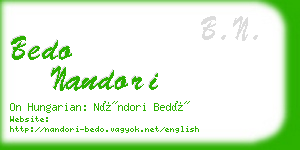 bedo nandori business card